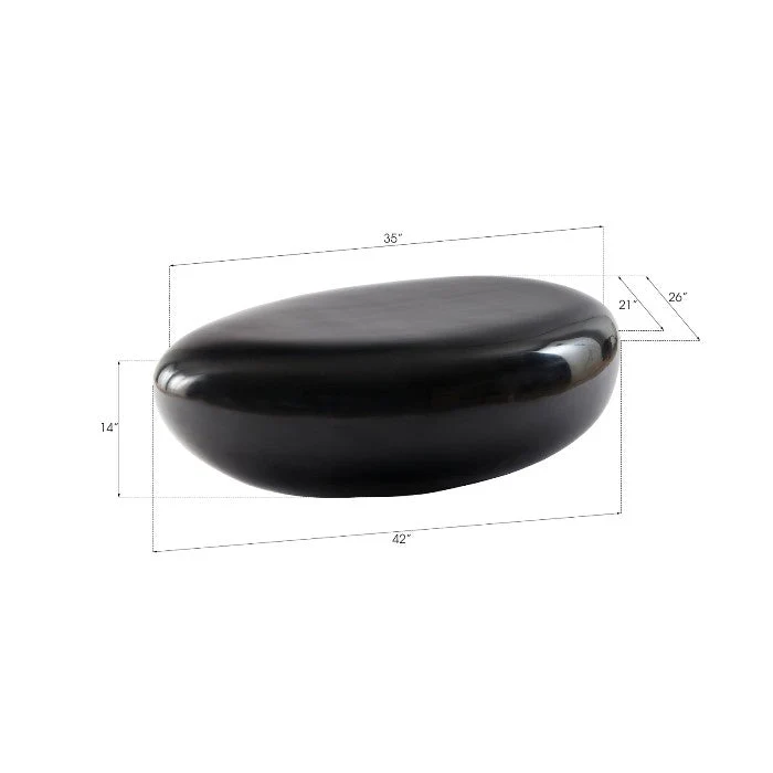 River Stone Cocktail Table, Gel Coat Black - Image 5