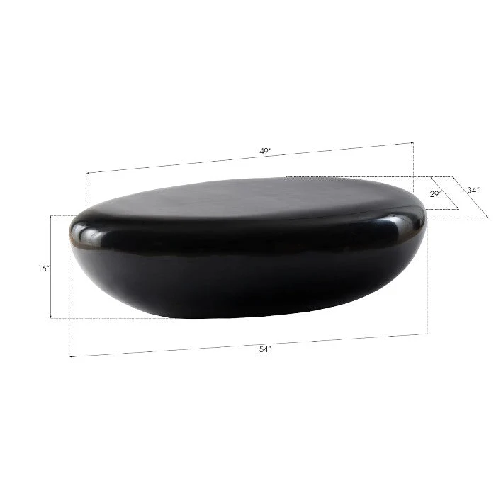 River Stone Cocktail Table, Gel Coat Black - Image 7