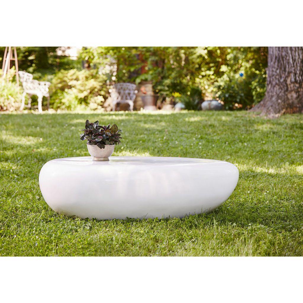 River Stone Cocktail Table, Gel Coat White - Image 7