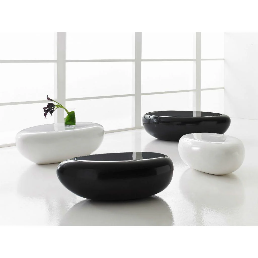 River Stone Cocktail Table, Gel Coat White - Image 8