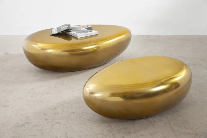 River Stone Cocktail Table, Liquid Gold - Image 5