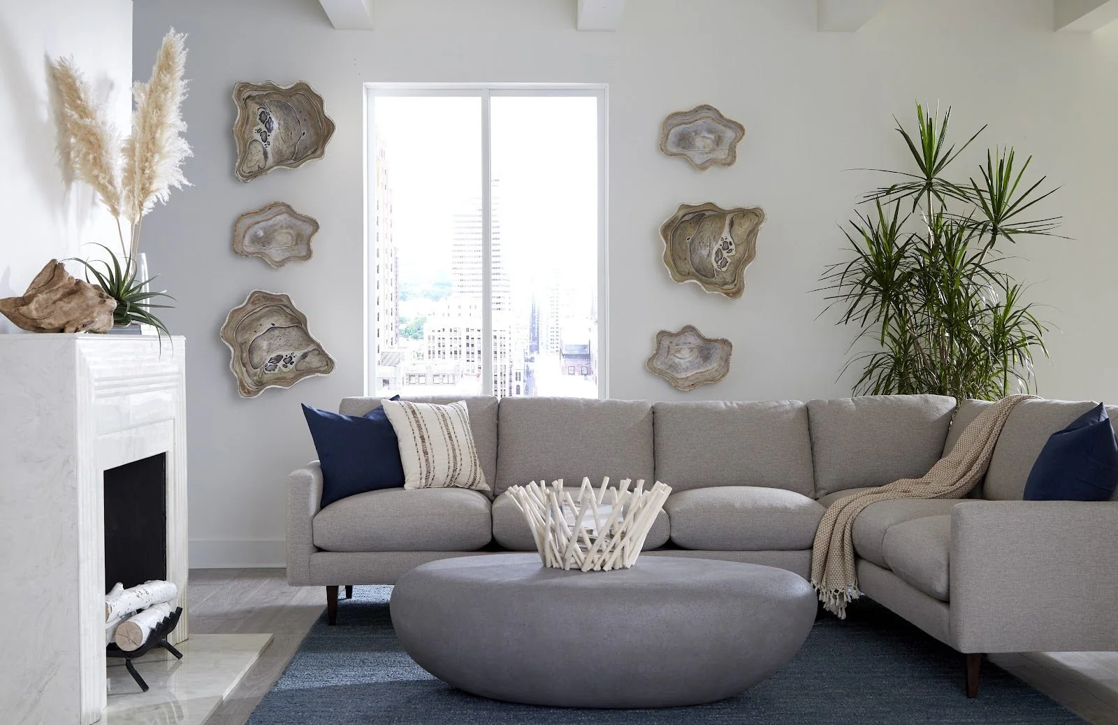 River Stone Coffee Table, Charcoal - Image 5