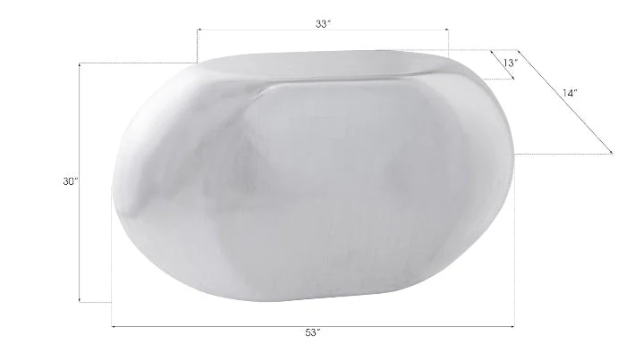 River Stone Console Table, Silver Leaf - Image 3