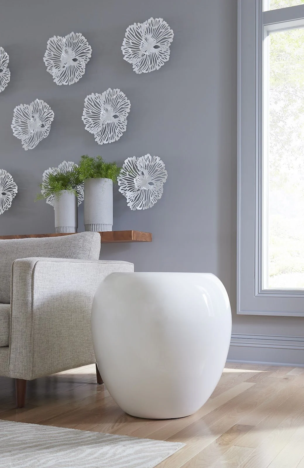 River Stone Side Table, Gel Coat White - Image 3