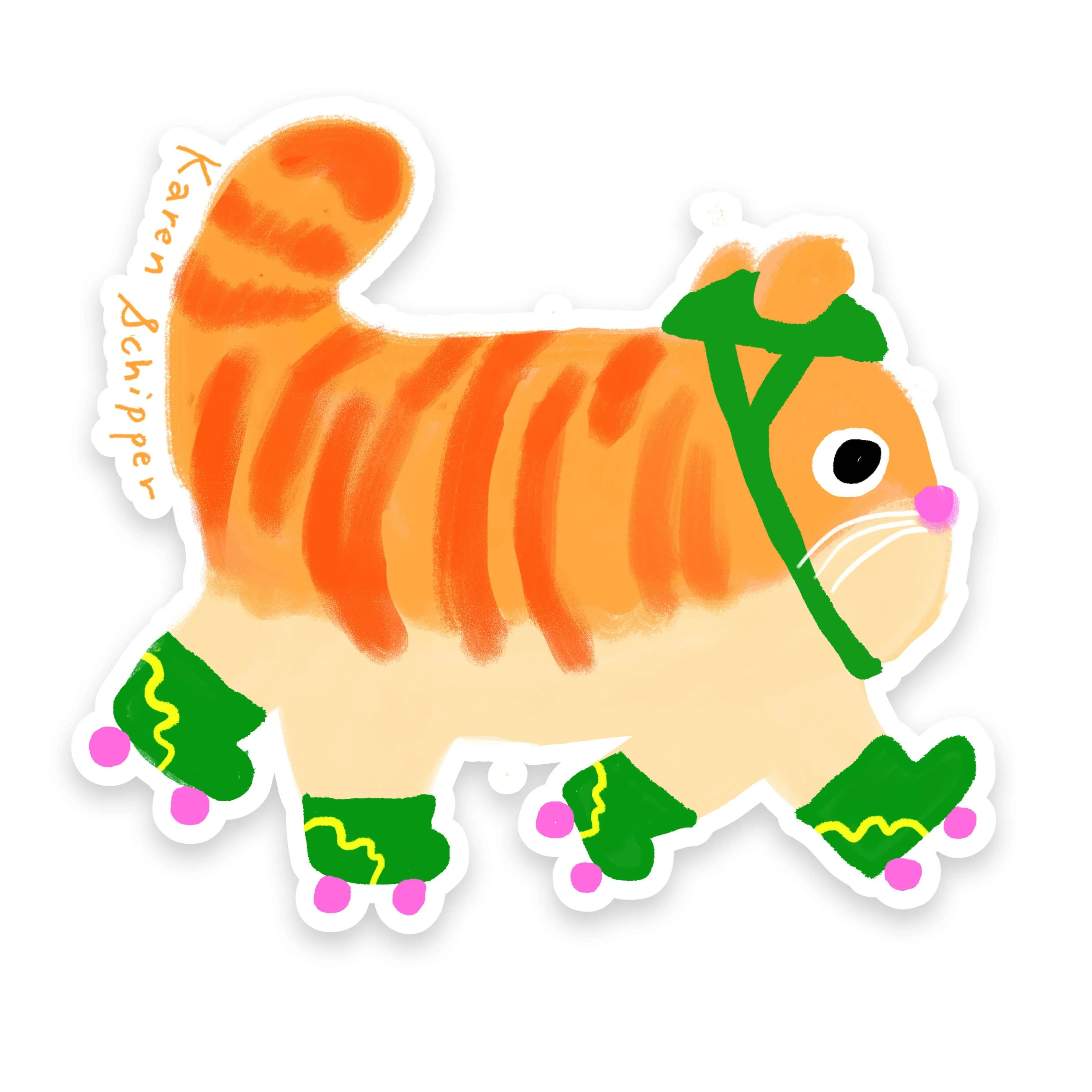 Roller Skate Cat Sticker