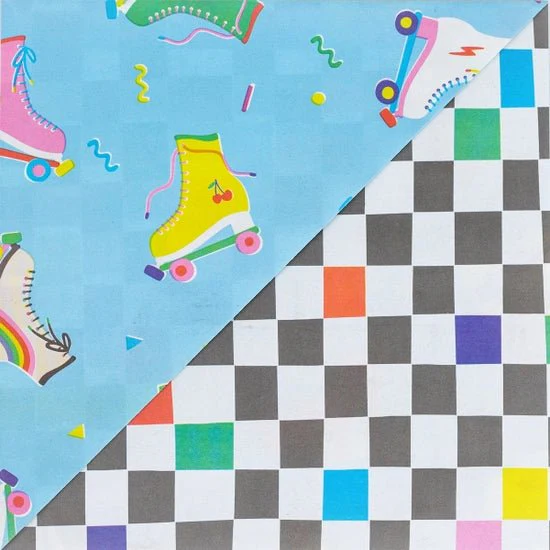 Eco Wrap: Roller Skates/ 80s Check  - Image 2
