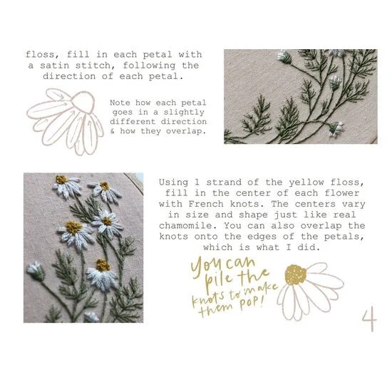 Roman Chamomile Embroidery Kit - Image 2
