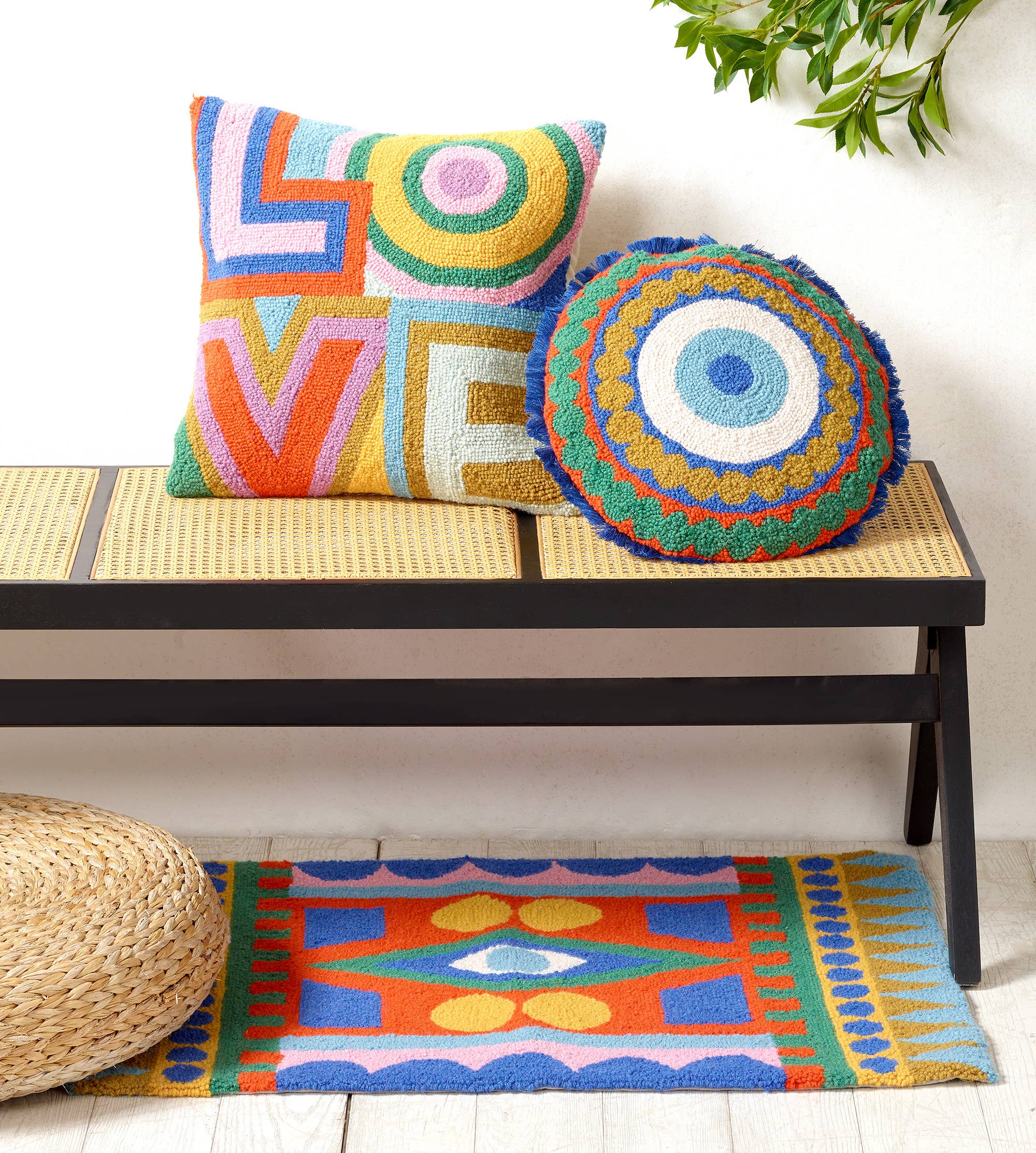 Round Eye w/Fringe Hook Pillow - Image 2