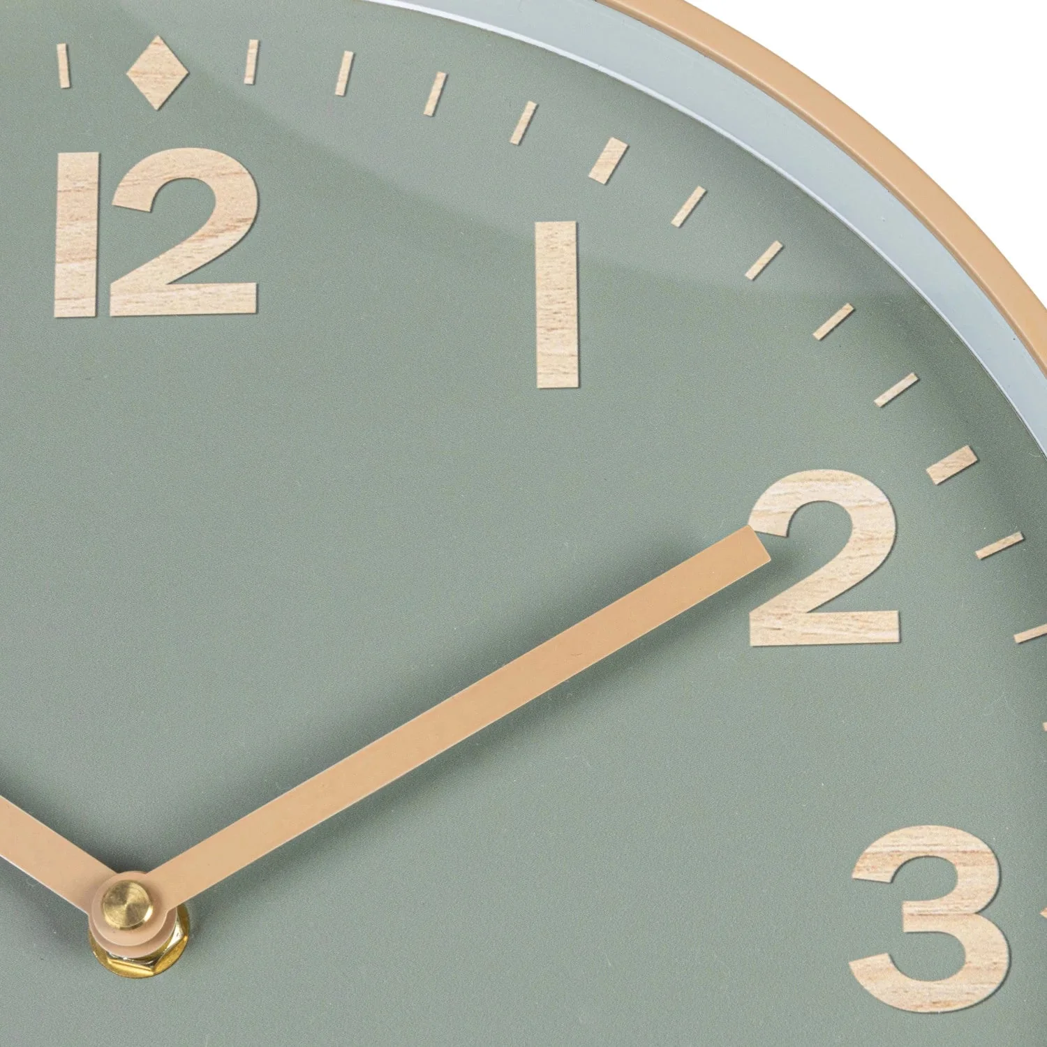 Round Green And Tan Wall Clock - Image 2