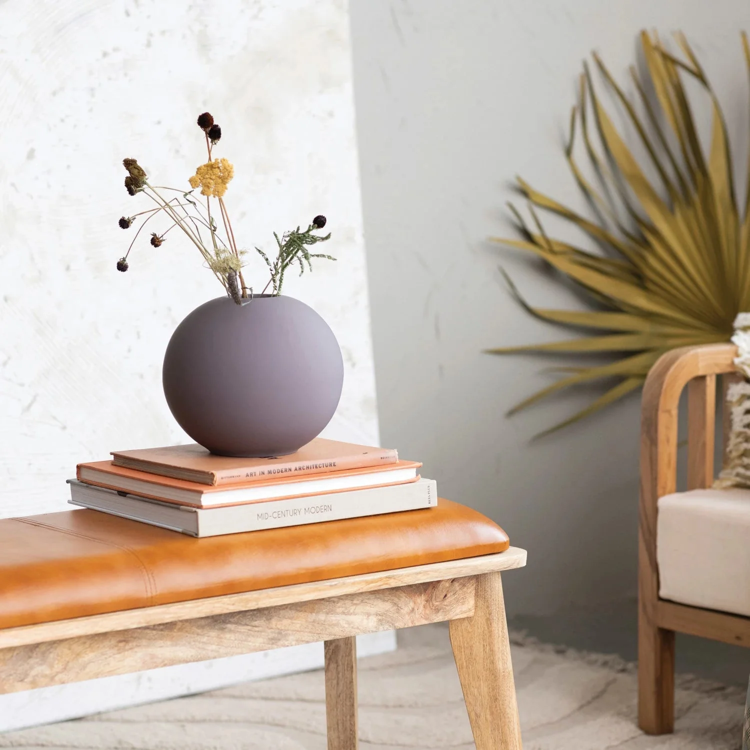 Round Matte Plum Vase - Image 2