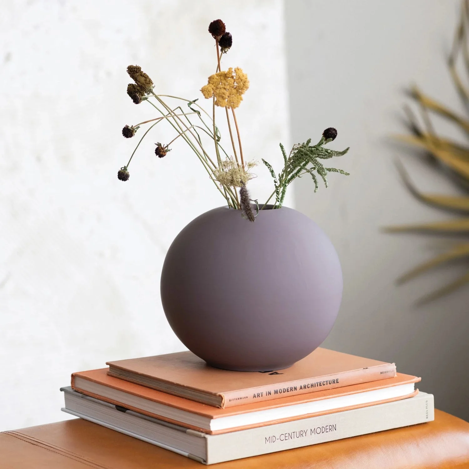 Round Matte Plum Vase - Image 3