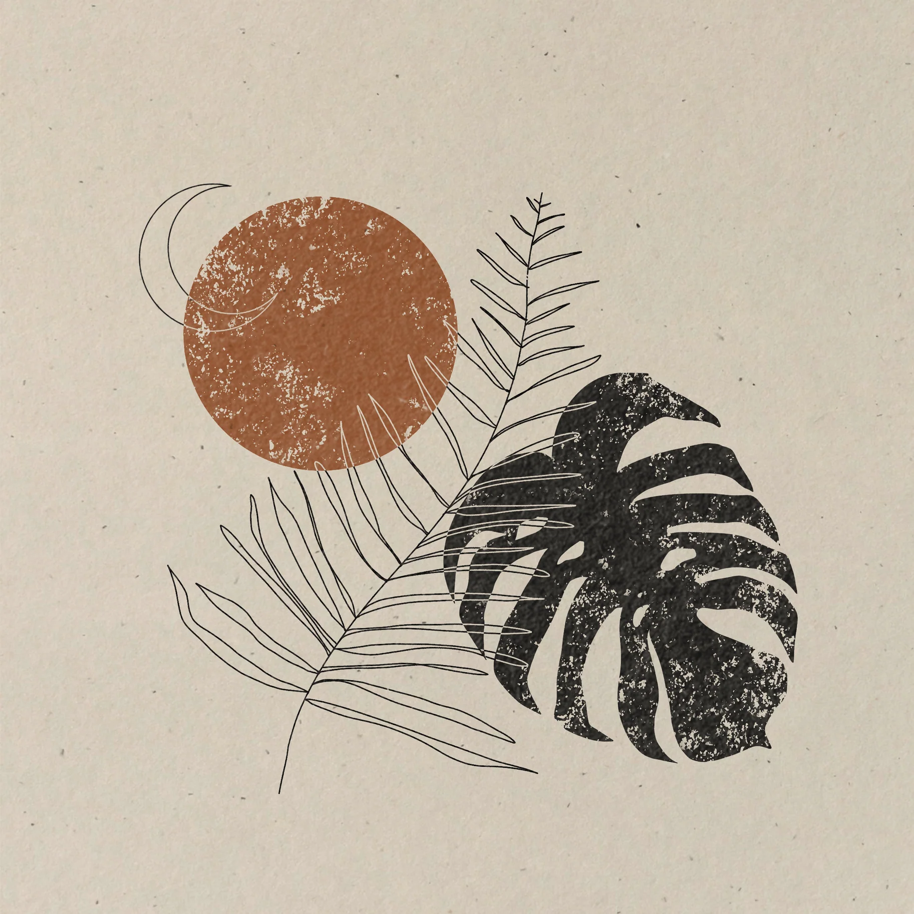 Rust and Leaves Art Print