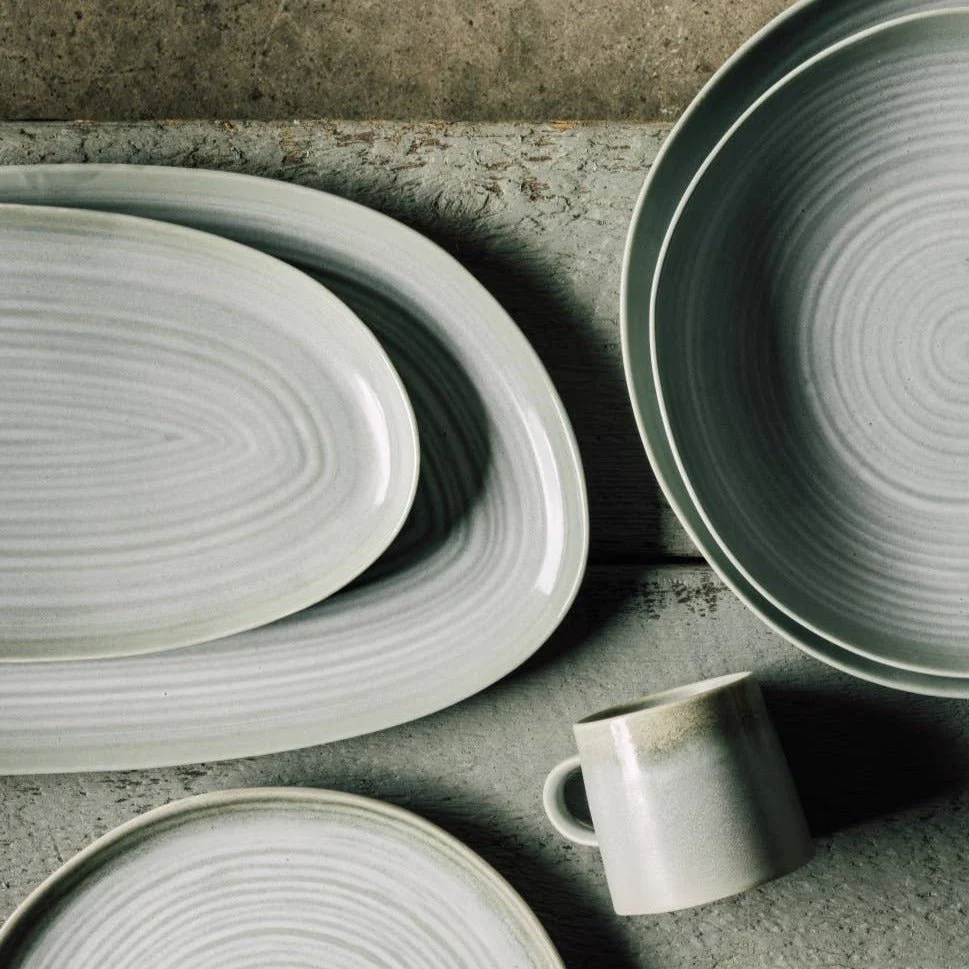 Aquarius Sage Small Oval Platter - Image 2