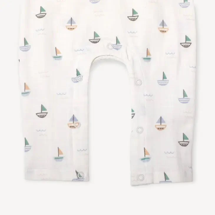 Sailboat Kangaroo Pocket Jumpsuit Organic Muslin - Image 3