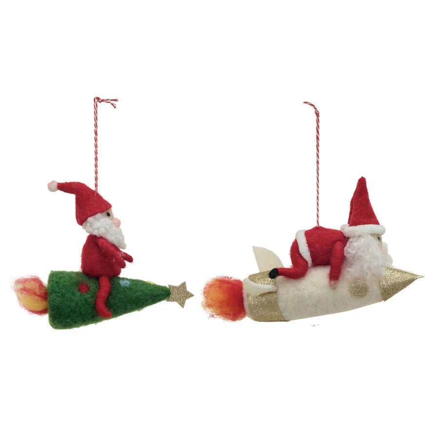 Santa on Rocket/Tree Ornament - Image 2