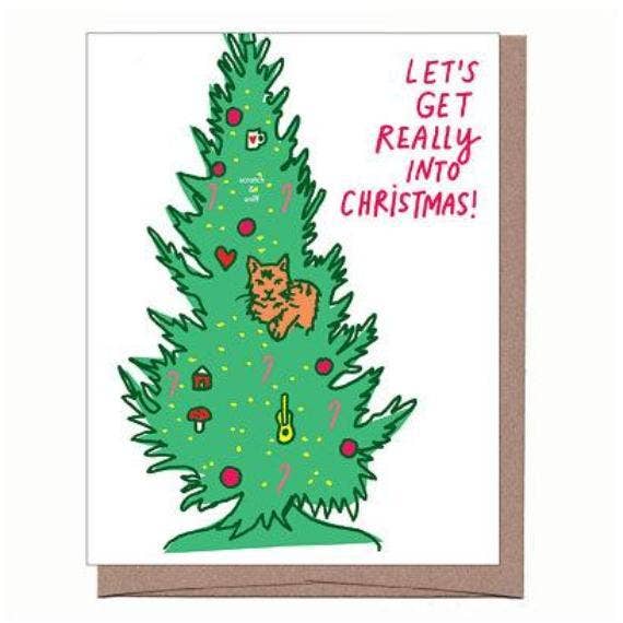 Cat in Tree Christmas Card - Image 2