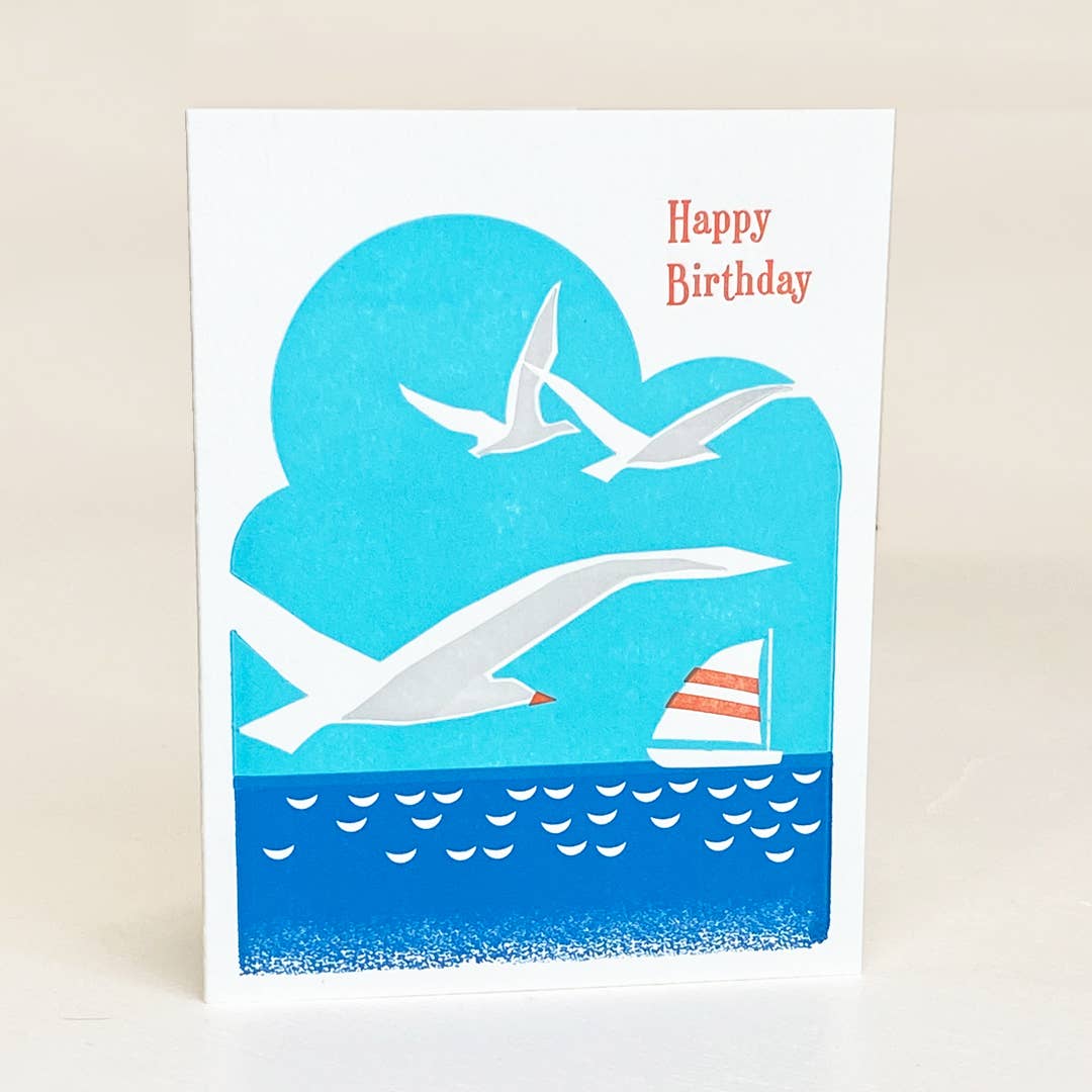 Seascape Happy Birthday Card