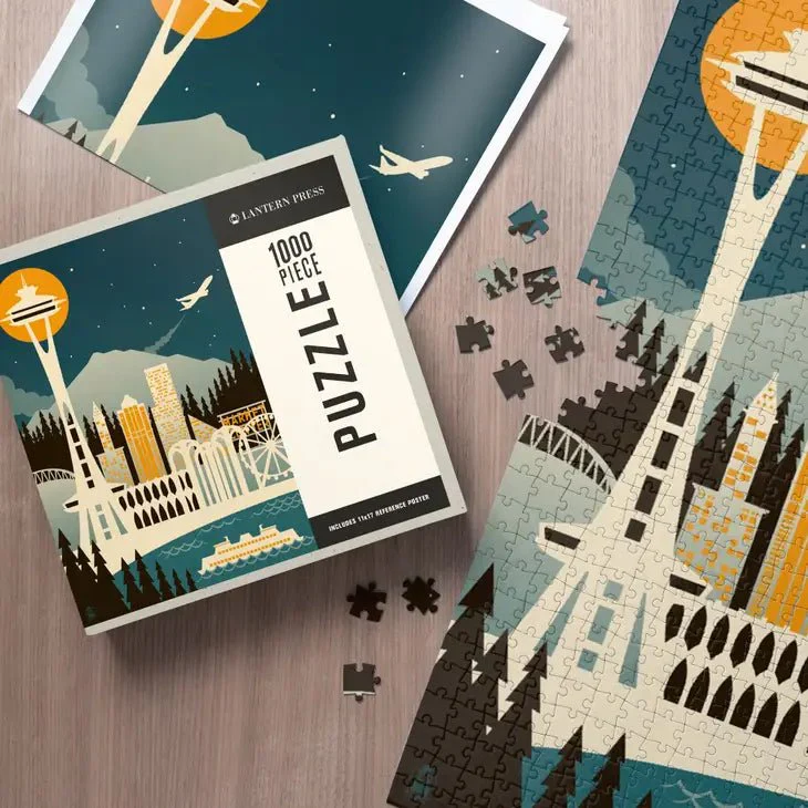 Seattle Retro Skyline Puzzle - Image 4