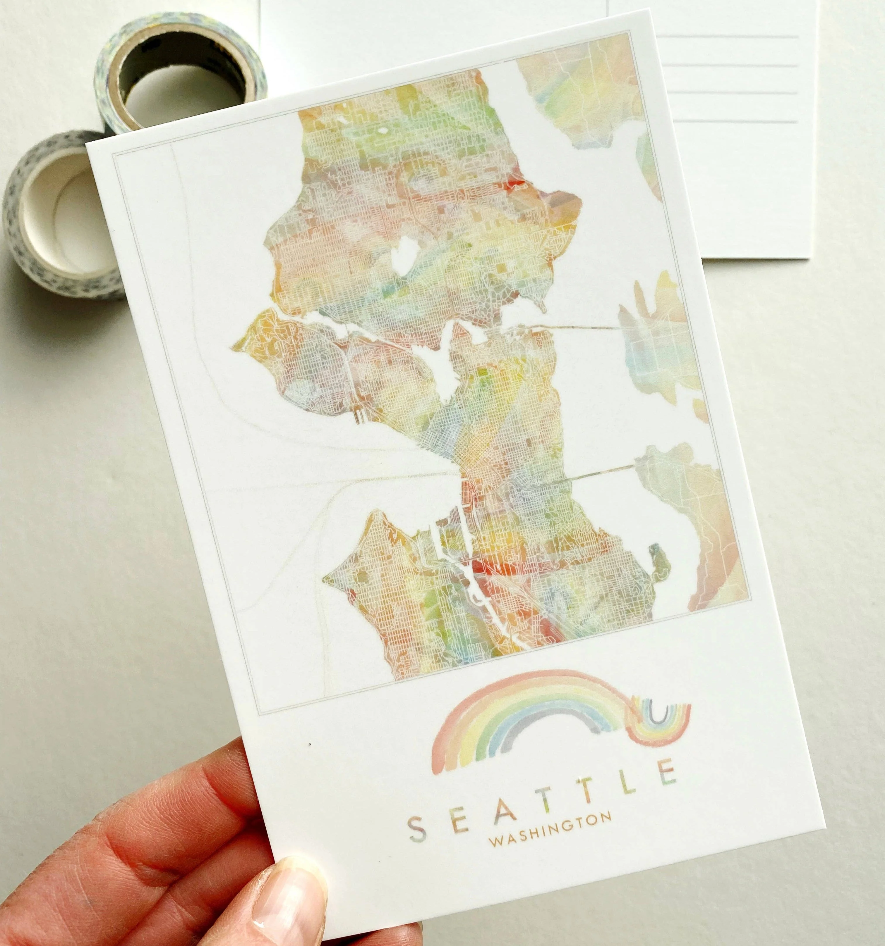 Seattle PRIDE Map Postcard