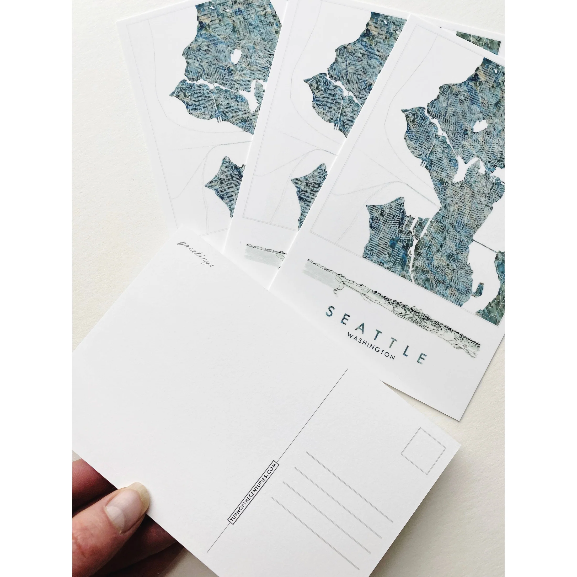 Seattle Watercolor Map Postcard - Image 2