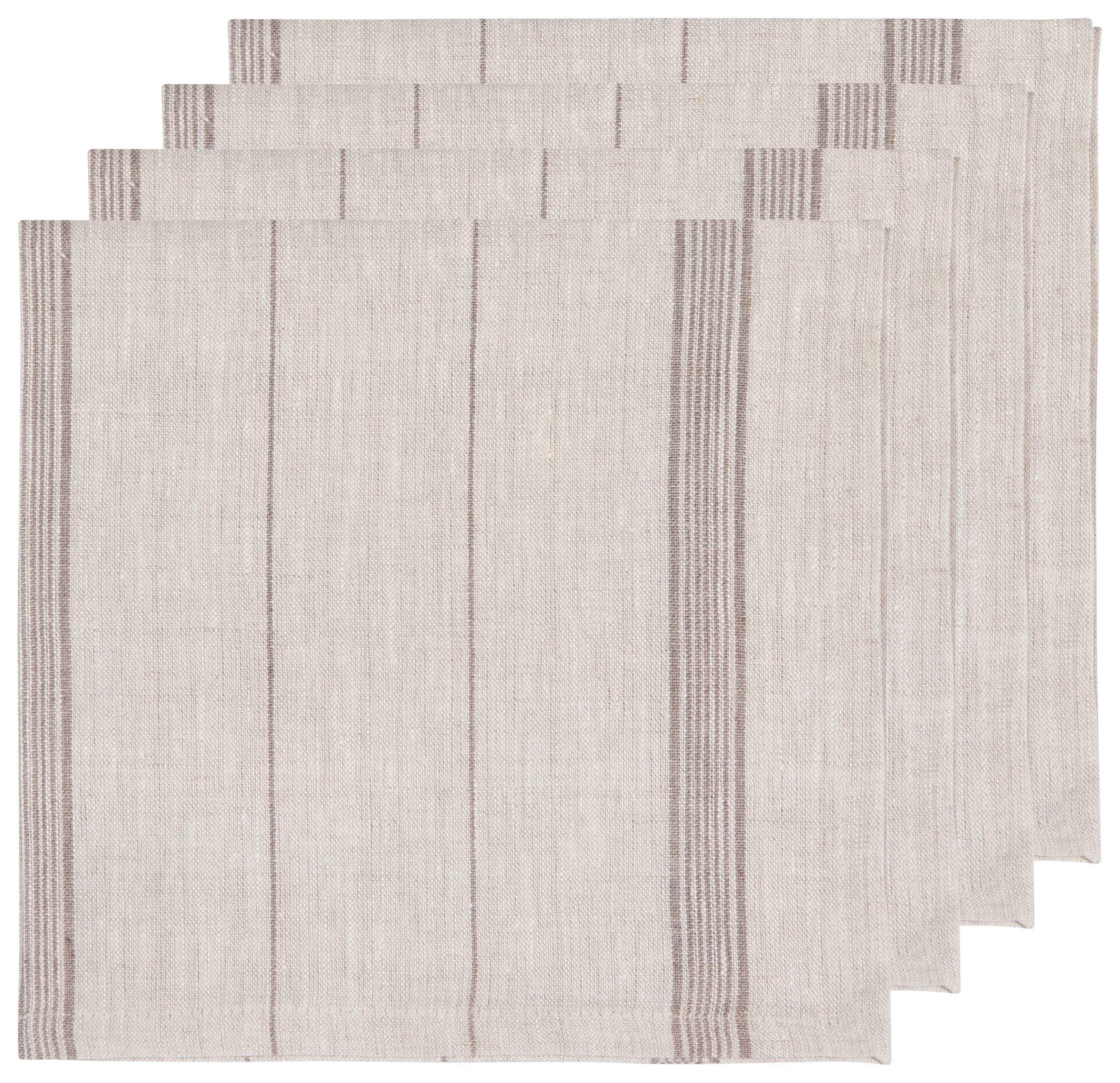 Maison Shadow Stripe Linen Napkins, Set of 4 - Image 3