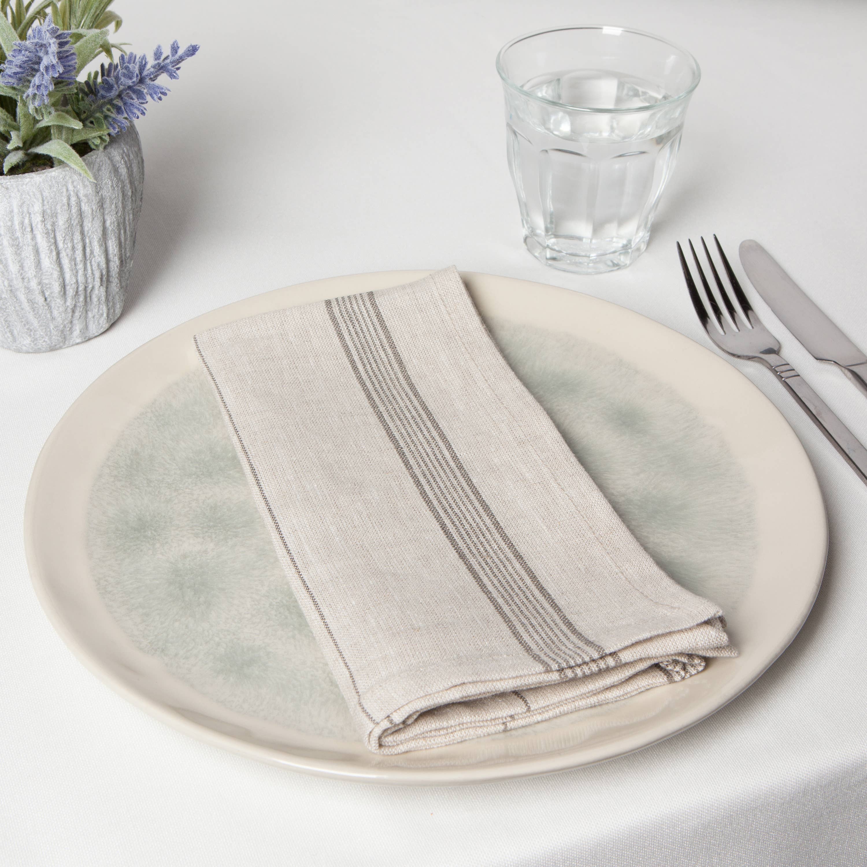 Maison Shadow Stripe Linen Napkins, Set of 4 - Image 4