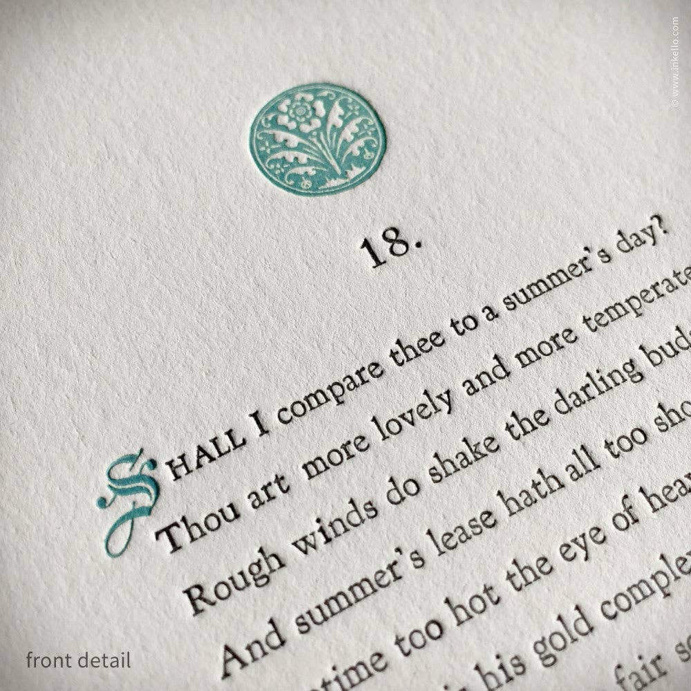Shakespeare's 18th Sonnet Love Card - Image 2