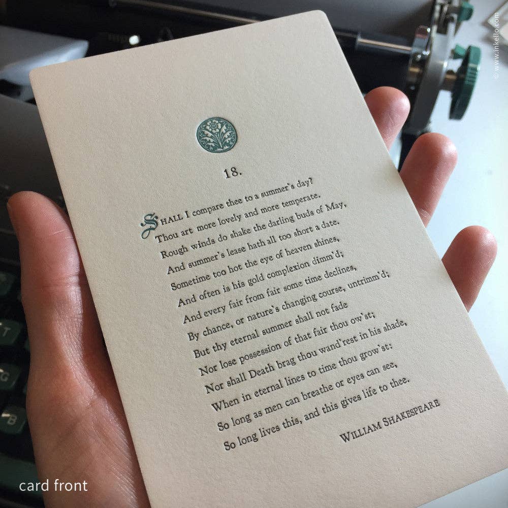 Shakespeare's 18th Sonnet Love Card - Image 4