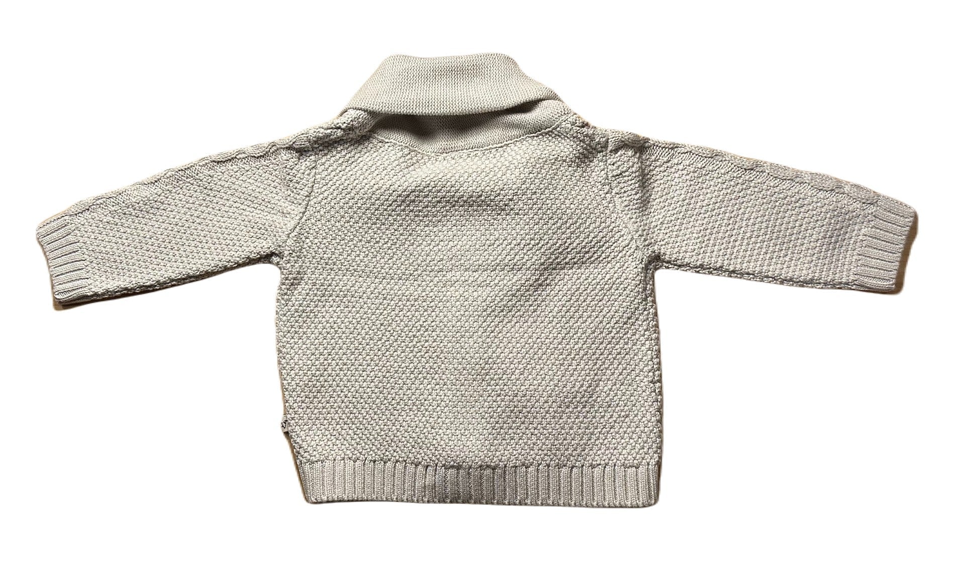 Shawl Collar Cable Knit Baby Cardigan - Image 10