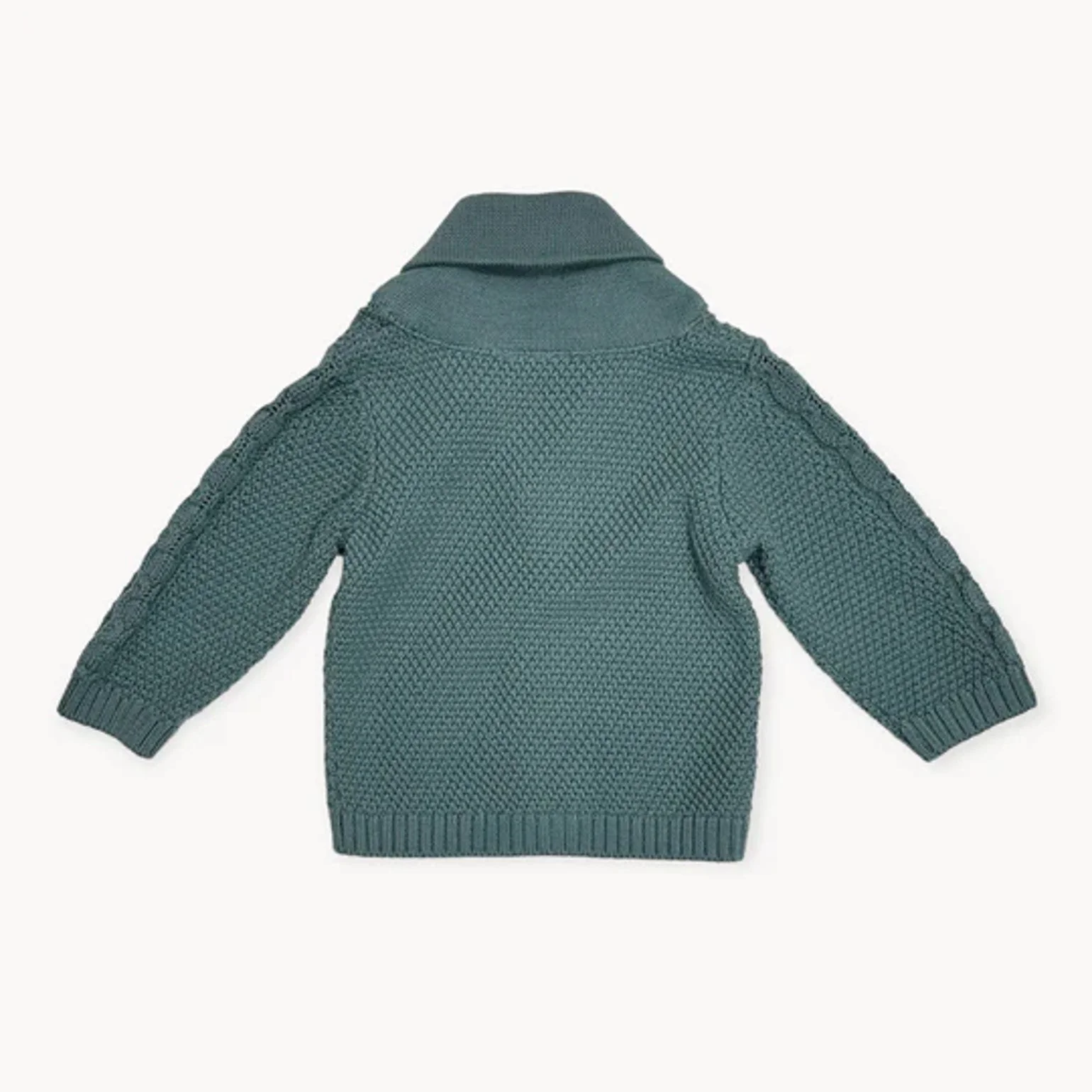 Shawl Collar Cable Knit Baby Cardigan - Image 8