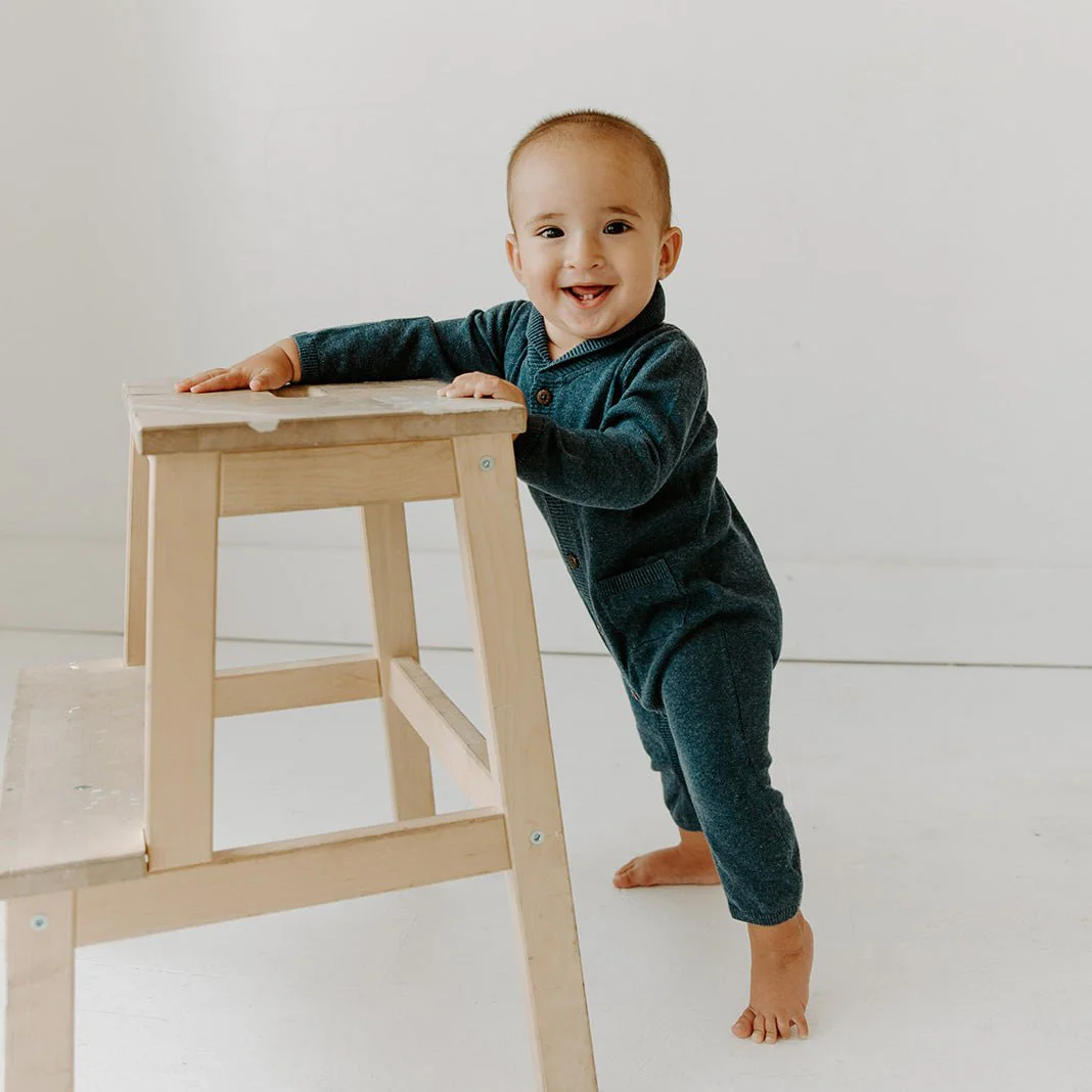 Sweater Knit Heather Coverall: Indigo - Image 2