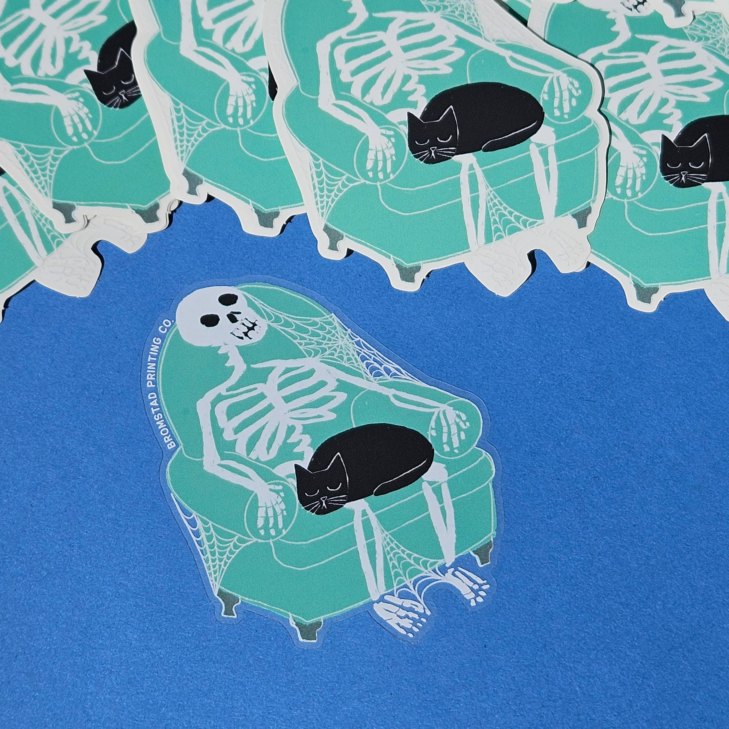 Skeleton Cat Sticker - Image 2