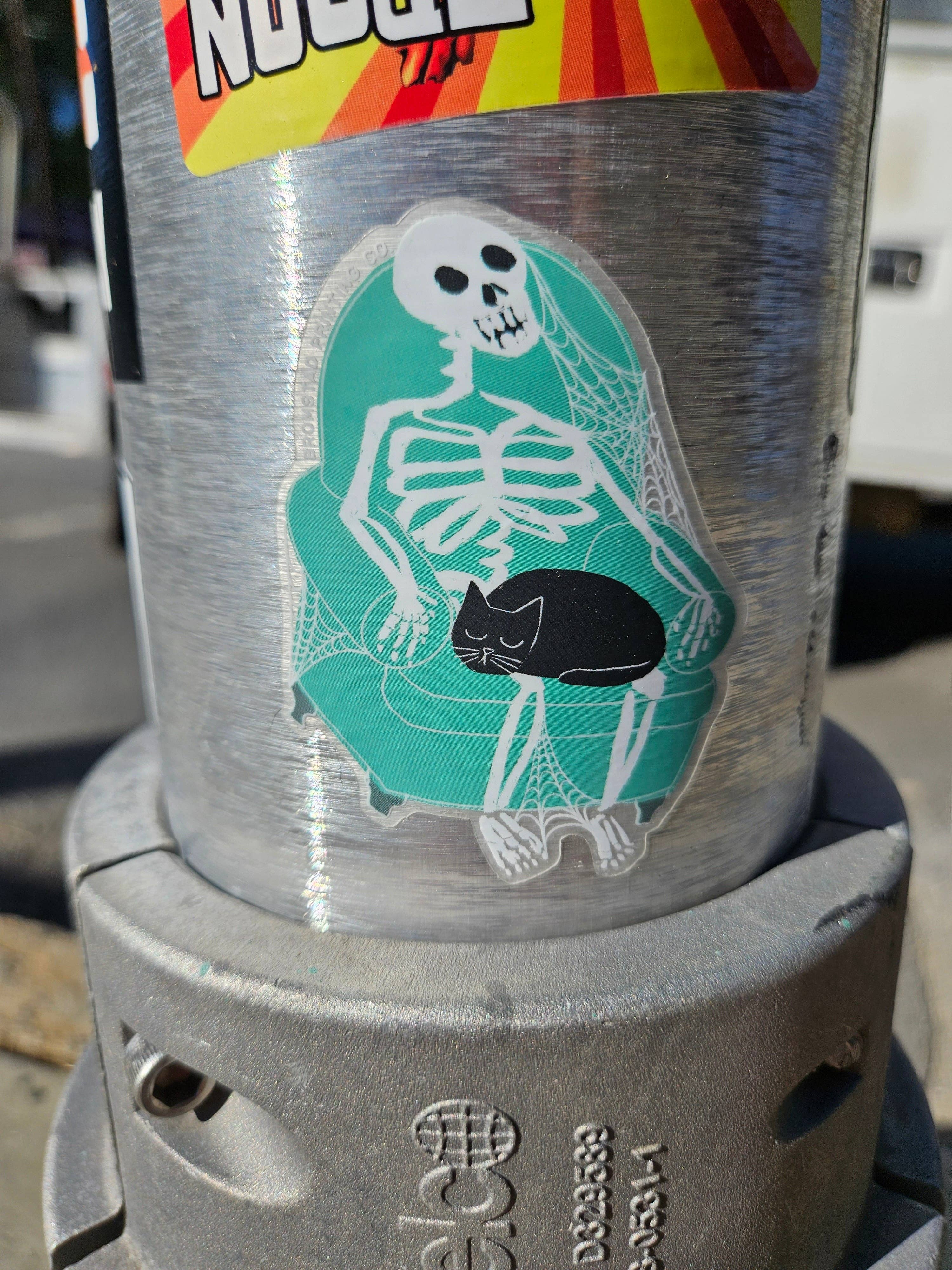 Skeleton Cat Sticker - Image 3