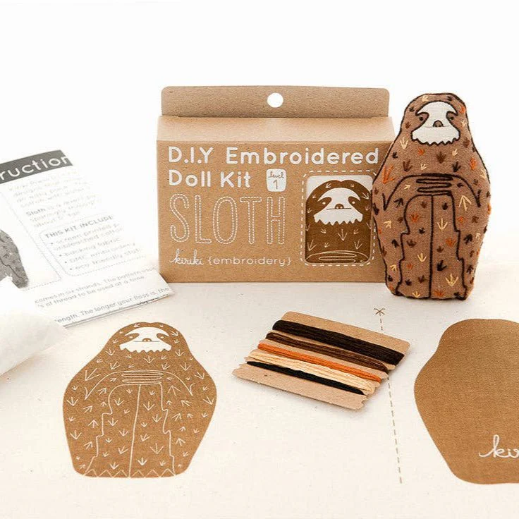 Stuffed Sloth Embroidery Kit - Image 2