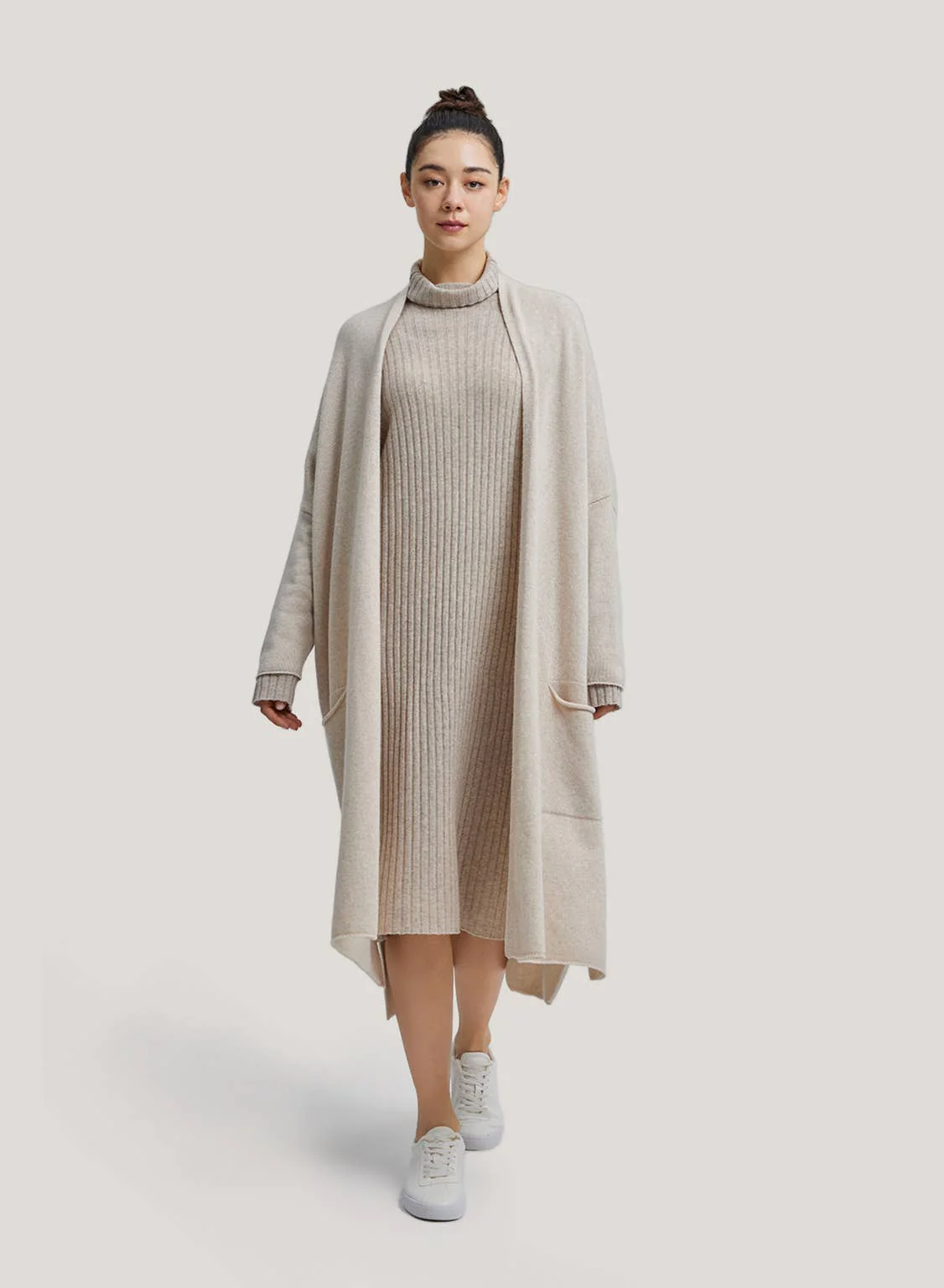 Slouchy Long Pure Wool Cardigan