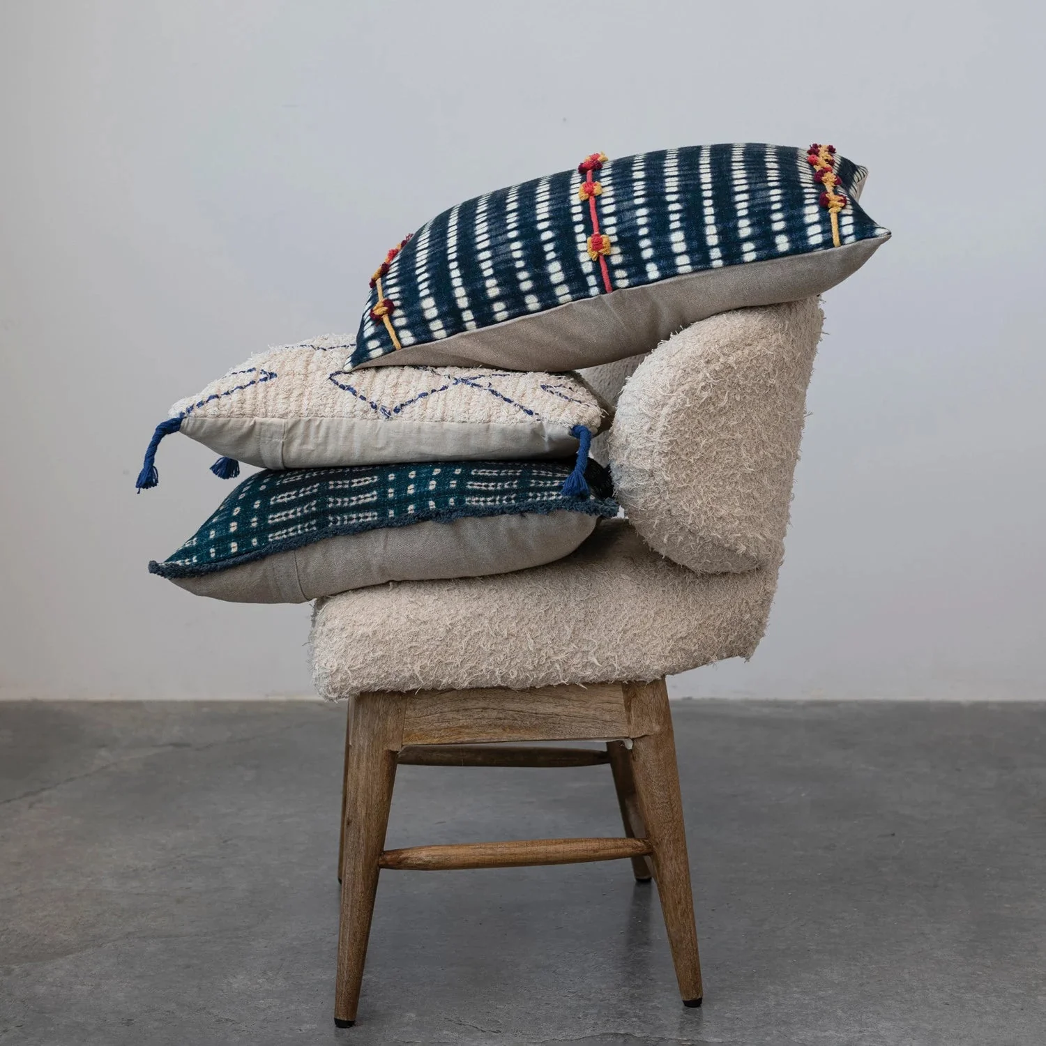 Indigo Printed Square Accent Pillow - Image 2