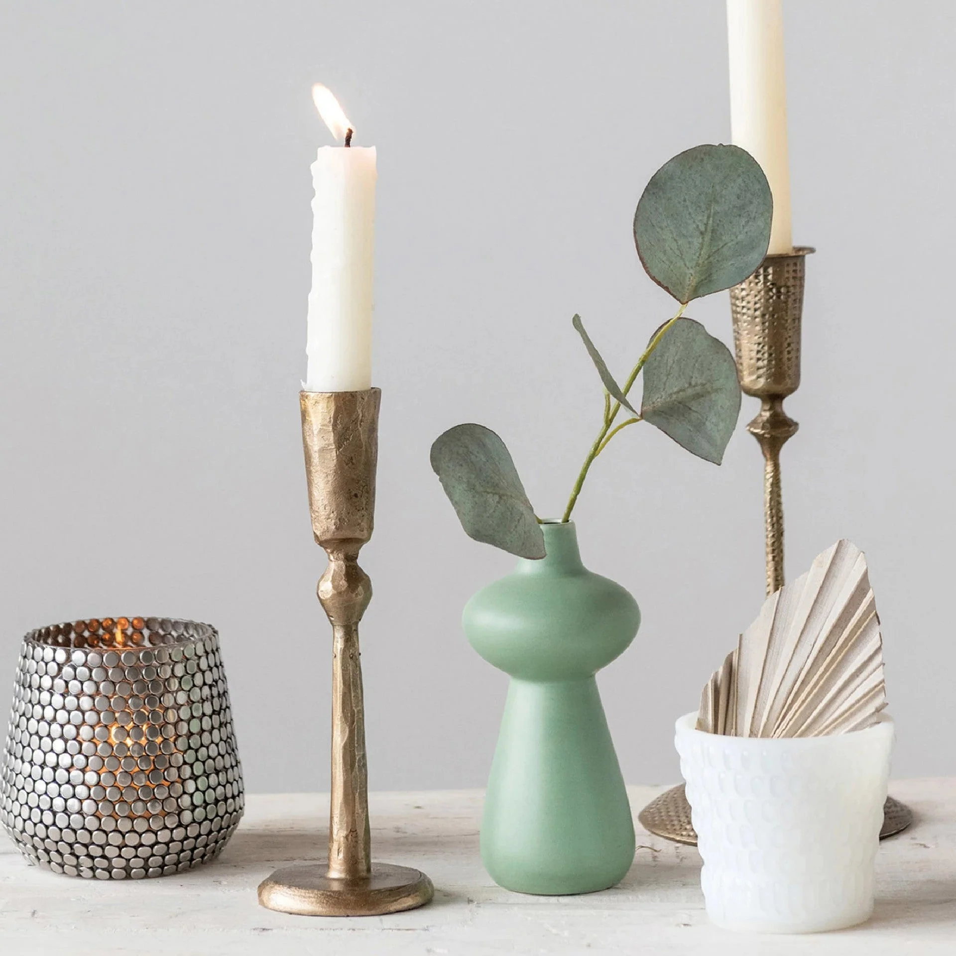 Small Aqua Stoneware Vase - Image 3
