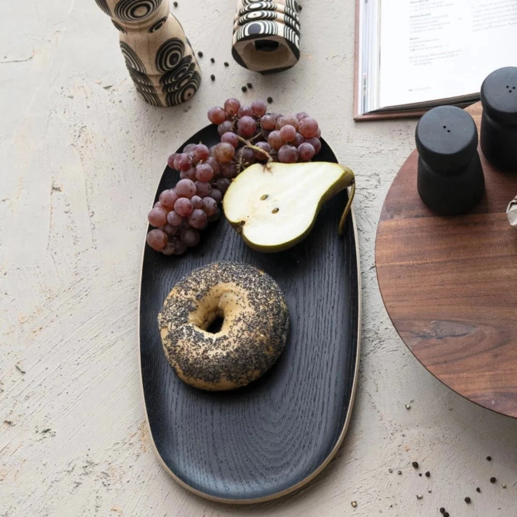 Small Oval Black Oak Tray - Image 2