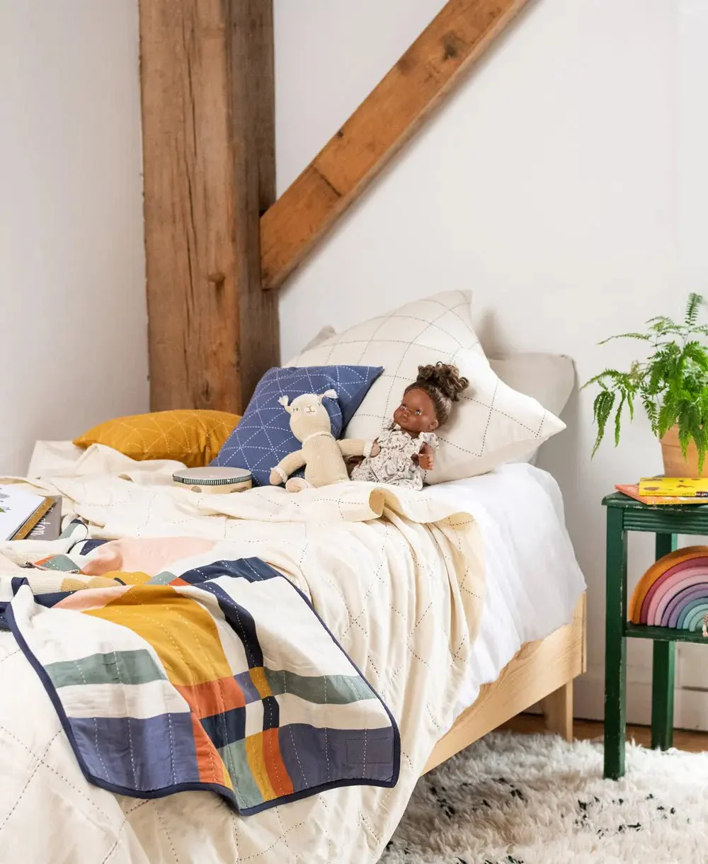 Patchwork Plaid Small Throw Quilt: Multi - Image 3