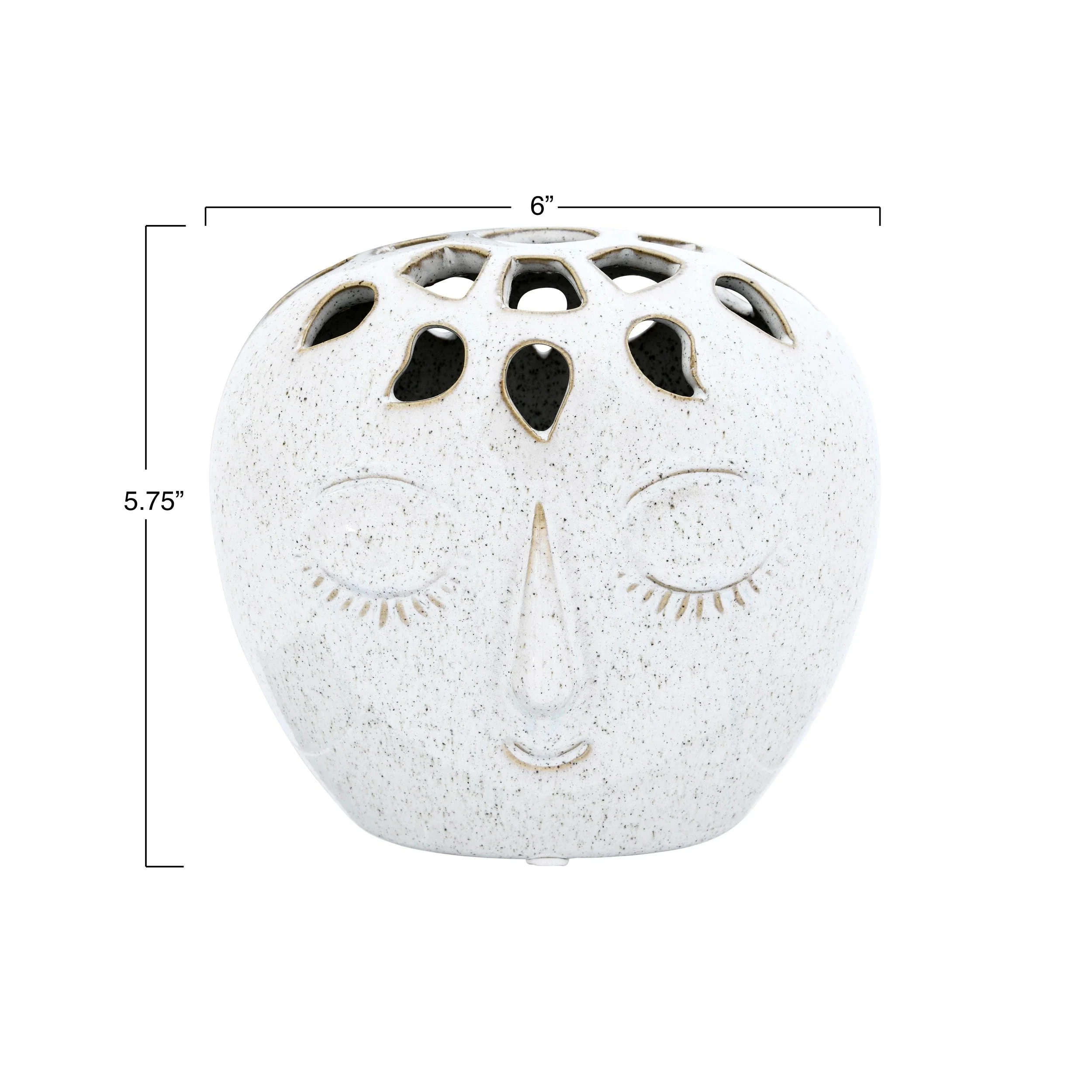 Smiling Face Stoneware Vase - Image 3