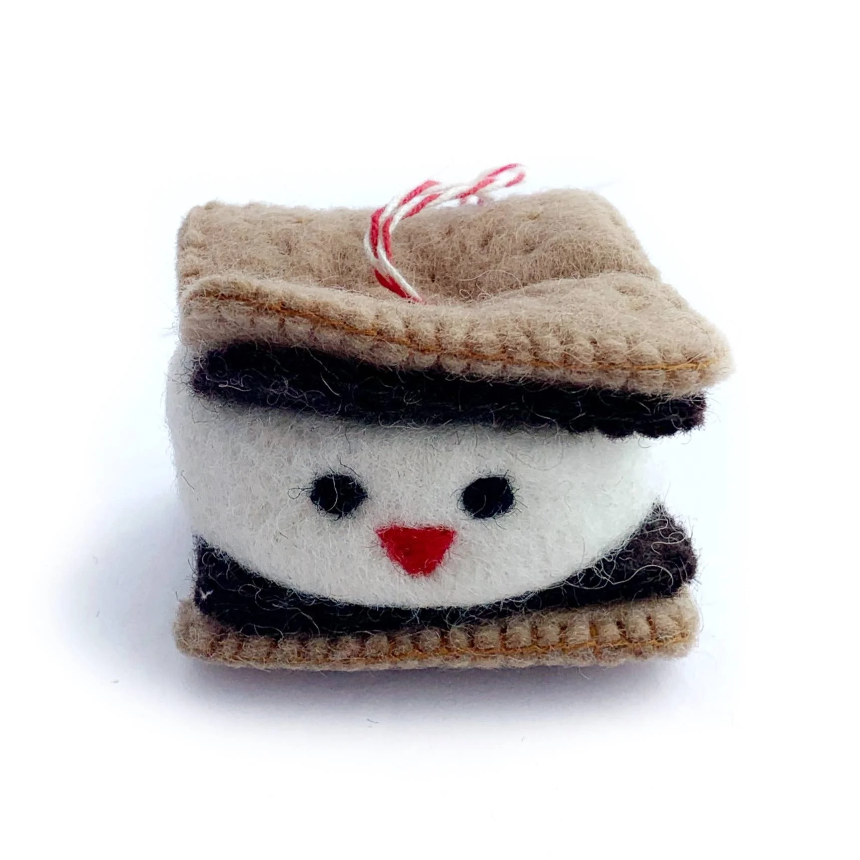 Smiling S'more Felt Wool Ornament