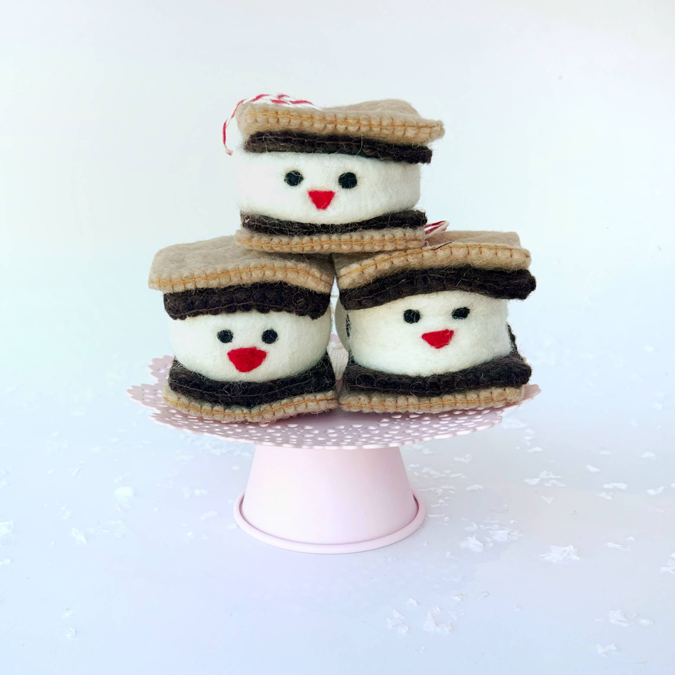 Smiling S'more Felt Wool Ornament - Image 3