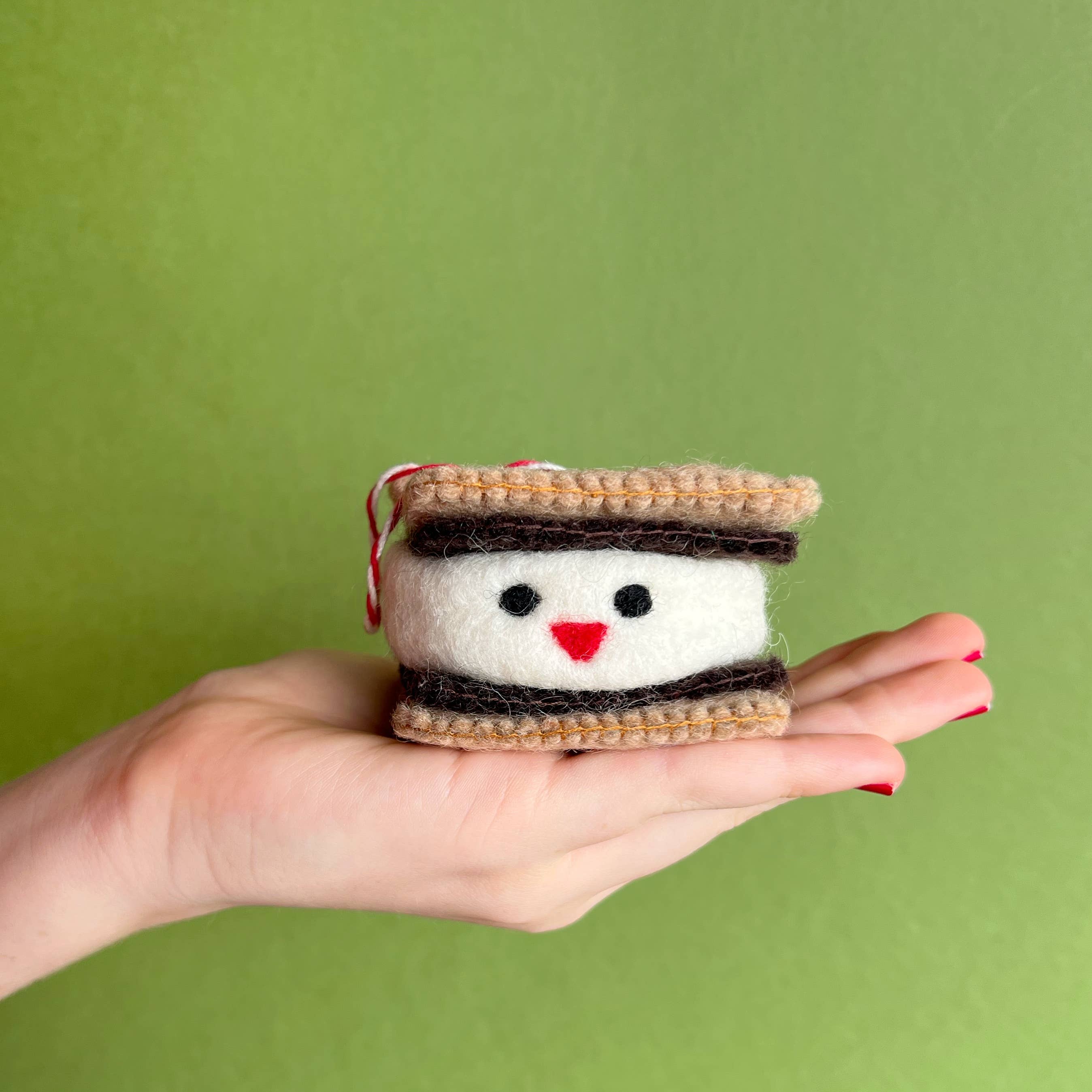 Smiling S'more Felt Wool Ornament - Image 5