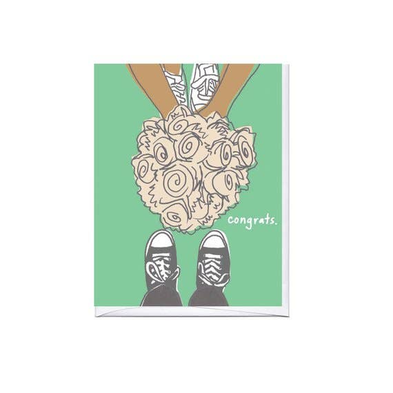Sneaker Bouquet Wedding Card