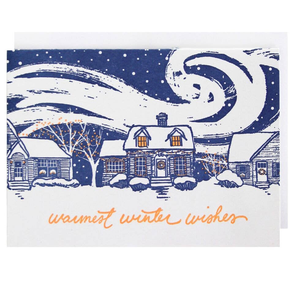 Snow-Covered Home Card