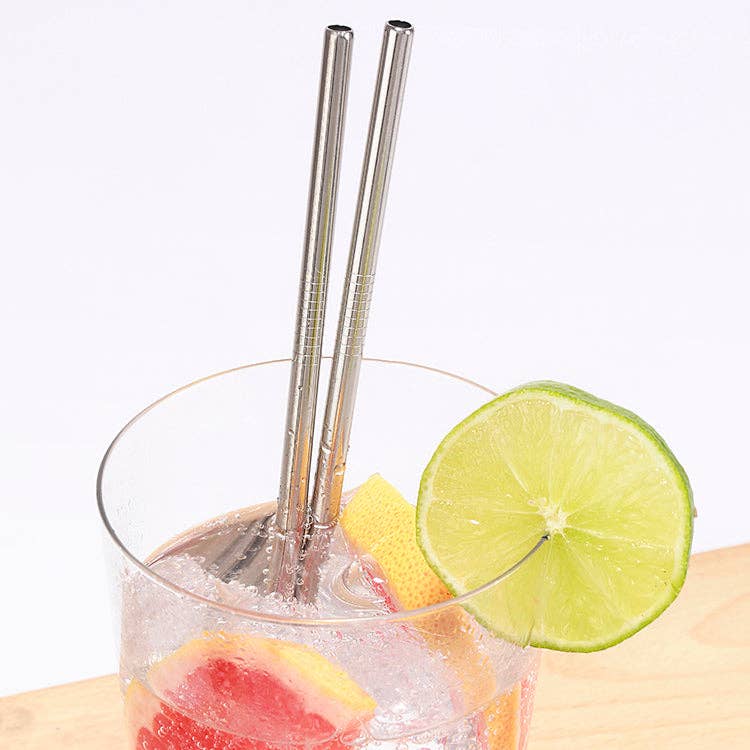 Stainless Steel Straws, Set of 10 - Image 3
