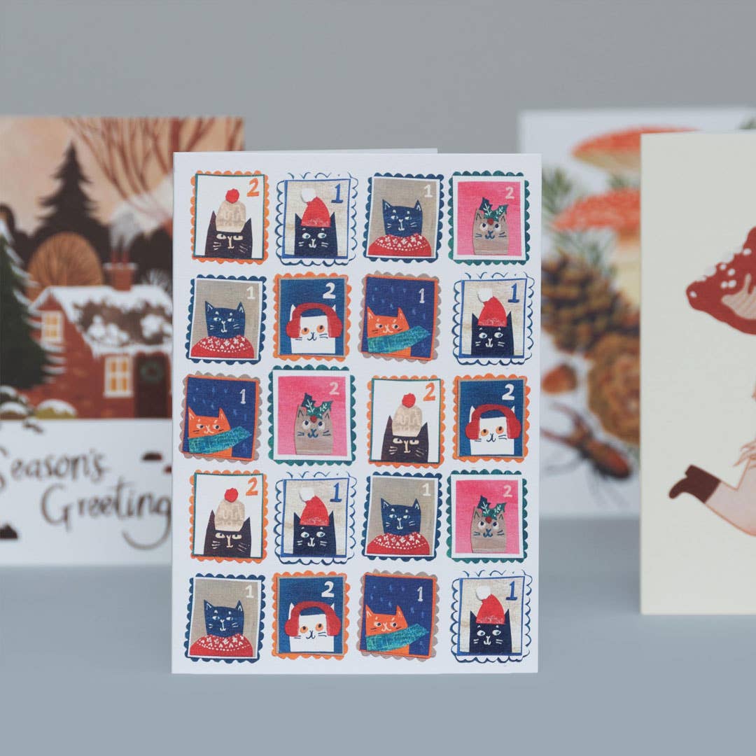 Cat Stamp Collection Greeting Card - Image 3