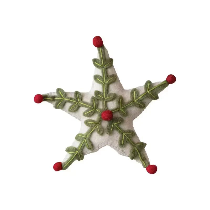 Star with Holly Leaves/Berries Tree Topper - Image 2