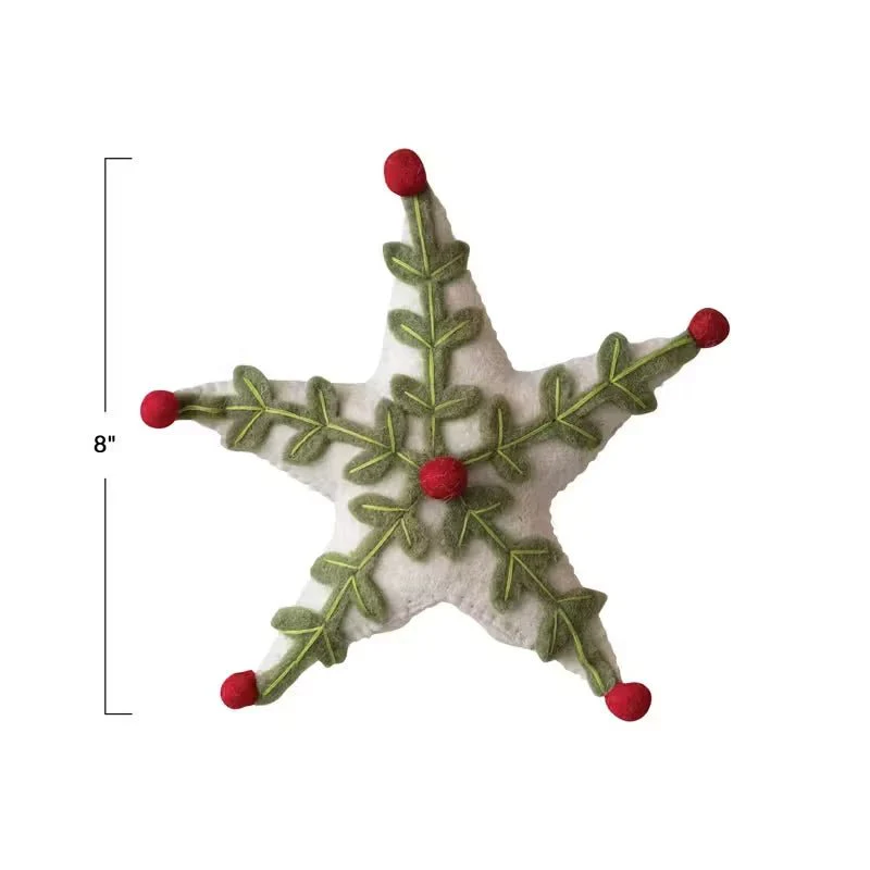 Star with Holly Leaves/Berries Tree Topper - Image 3