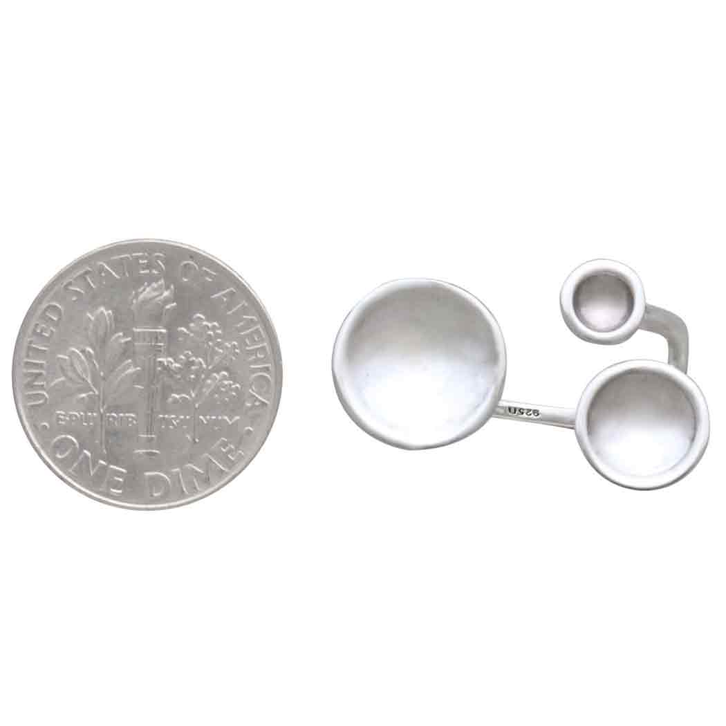 Sterling Silver Adjustable Cupped Circle Ring - Image 3